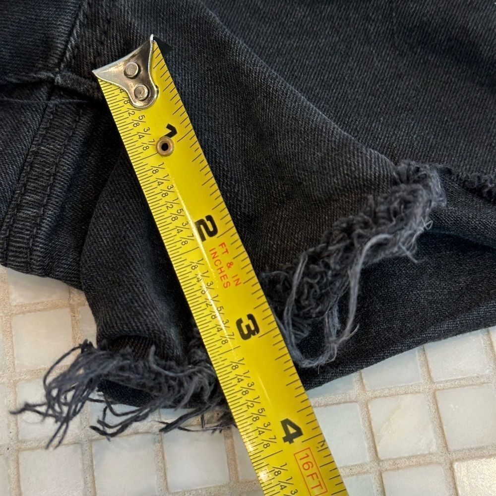 Madewell Black High Rise Denim Shorts with Frayed Hem - Picture 8 of 9